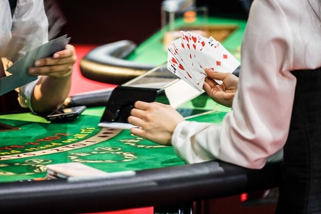 Dream Gaming live-dealer studio with multi-camera broadcast showing dealer and card table